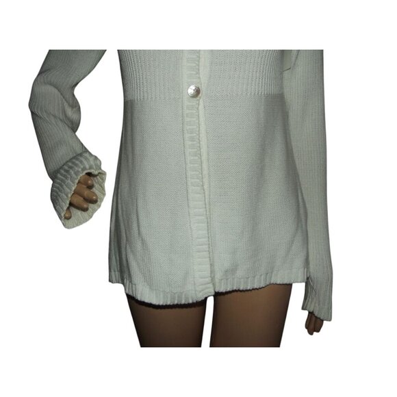 L.O.G.G. By H&M Cardigan Sweater Womens Size Small White Knit Button Front - Picture 6 of 10